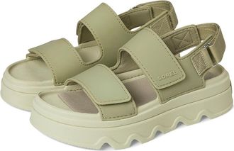 Sorel Kinetic Sunchase Ankle Strap Womens Sandals Dusty Twill/Light Aloe : 12 B - Medium, Leather/Synthetic