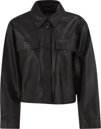 Max Mara Leather Jassen - Dames - Leren en Su&egrave;de Jassen - Zwart - S - Jassen