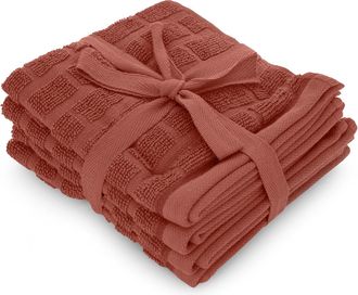 KASANOVA Set 4 Lavette Pop Corn cotone Brick malva scuro