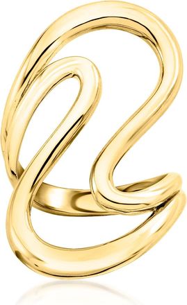 Ross-Simons Italian 18kt Gold Over Sterling Open-Space Wave Ring