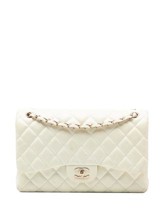 Chanel 2011 Jumbo Classic Lambskin Double Flap shoulder bag - Wit