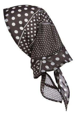 Damson Madder Ruffle Trim Polka Dot Hair Scarf in Spot at Nordstrom