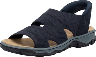 Rieker Sandale RIEKER, Damen, Gr. 36, blau (nachtblau), Lederimitat, Textil, unifarben, Schuhe Sandale, Trekkingsandale, Outdoorsandale, Sommerschuh mit Elas