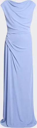 Erdem Draped Jersey Cap-Sleeve Gown