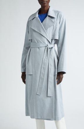 Lafayette 148 New York Oversize Belted Trench Coat in Atlas Melange at Nordstrom Rack, Size X-Large