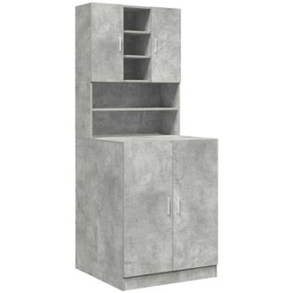 vidaXL Washing Machine Cabinets 2 pcs Concrete Grey Engineered wood Vidaxl
