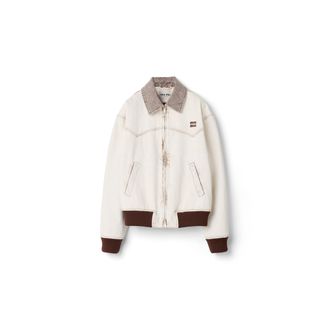 Miu Miu Denim Blouson Jacket, Woman, White, Size 36