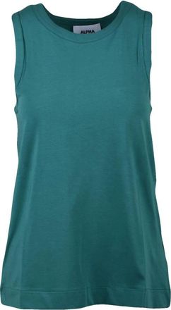 Alpha Studio Canotta in Stretch - Dames - Tops zonder mouwen - Groen - XL - Katoen - Tops