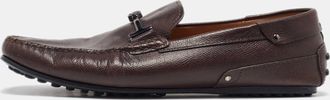 Tod's Tods For Ferrari Dark Brown Leather Slip On Loafers