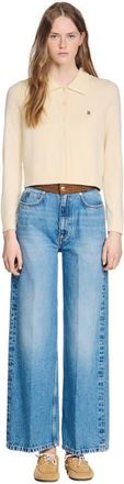 Sandro Shirt-collar cardigan in Vanilla at Nordstrom, Size X-Large