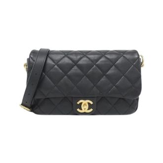 Chanel Pre-owned Lambskin Shoulder Bag - Dames - Vintage Schoudertas - Zwart - ONE Size - Leer - Vintage