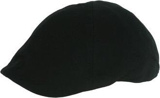 Hawkins Mens Soft Preformed Cotton Flat Cap with Peak Casual Outdoors Stylish (UK, Alpha, L, Black)