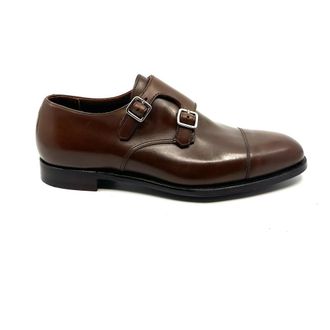Crockett & Jones Repton Double-Buckle Richelieu - Heren - Nette schoenen - Bruin - 41 1/2 EU - Leer - Schoenen