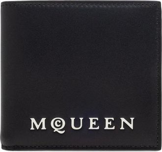 Alexander McQueen Portafoglio bi-fold con logo - Nero