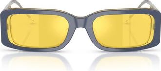 Diesel 53mm Rectangular Sunglasses in Trilayer Metal Yellow /Grey at Nordstrom