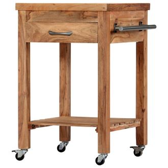 vidaXL Carrito De Cocina De Madera Maciza De Acacia 58x58x89 Cm Vidaxl