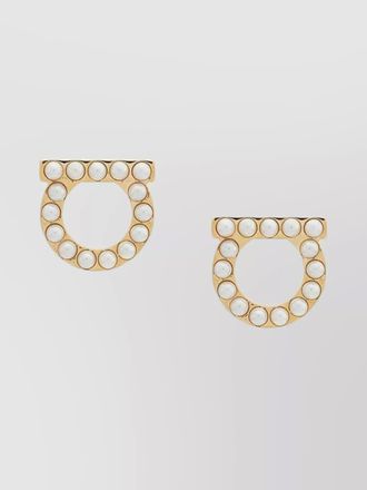 Ferragamo gancio earrings pearls embellished