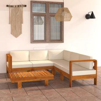 vidaXL Conjunto De Jard&iacute;n De 6 Piezas Con Cojines, 100 X 60 Cm, Madera De Acacia Vidaxl