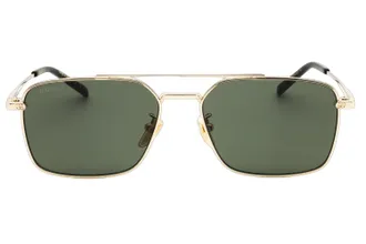 Gucci GG1957SA Rectangular Metal Frame Sunglasses - Gold