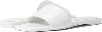 Stuart Weitzman Summer Sandals White Leather Slip-On Slide ZAP744