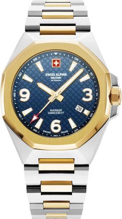 Swiss Alpine Military Herenhorloge 42 mm Avenger Zilver 7005.1145 - unisex - Horloges - Blauw - ONE Size - Accessoires