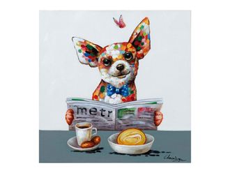 Schubiger M&ouml;bel Bild Hund Beim Fr&uuml;hst&uuml;ck mit Zeitung