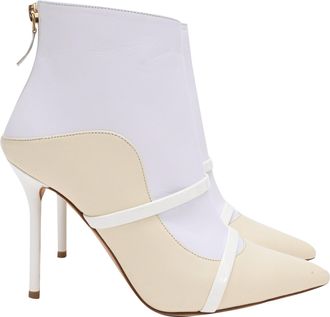 Malone Souliers Madison High-Heel Ankle Boots in White Leather