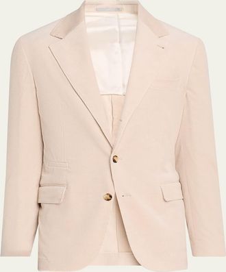 Brunello Cucinelli Mens Carded Wool Single-Breasted Sport Coat