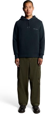 Lyle & Scott Script Long Sleeve Knitted Hoodie in Dark Navy at Nordstrom, Size Xx-Large