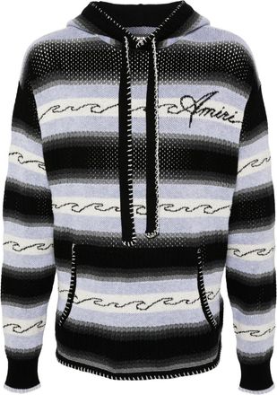 Amiri Striped Knit Hoodie - Mens - Polyamide/Cotton