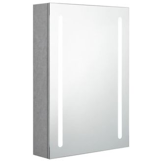 vidaXL Armario De Ba&ntilde;o Con Espejo Y Led Gris Hormig&oacute;n 50x13x70 Cm Vidaxl