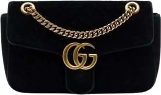 Gucci Pre-owned Quilted Velvet Shoulder Bag - Dames - Pre-owned - Zwart - Maat: ONE Size Velours