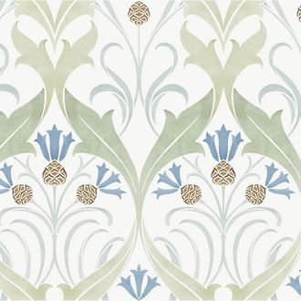 Ballard Designs Graceful Ribbons Wallpaper - Green - Ballard Designs
