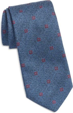 Jack Victor Geometric Cotton, Silk & Wool Tie in Blue at Nordstrom