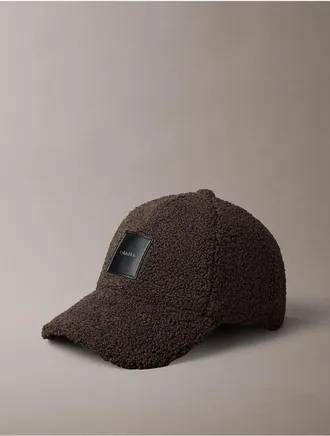 Calvin Klein Womens Sherpa Baseball Cap - Brown