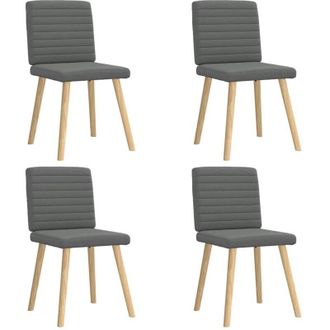 vidaXL Vidaxl - Sillas De Comedor Giratorias 4 Unidades Tela Gris Oscuro
