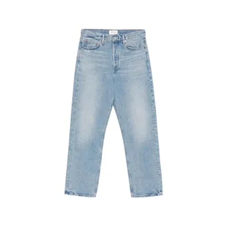 A Gold E Whiskered Faded Jeans