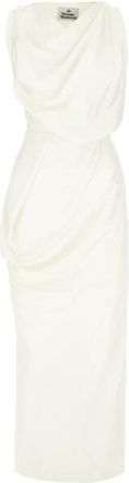 Vivienne Westwood Kleedjes, Dames, Beige, S, Polyester, Long Fond Dress
