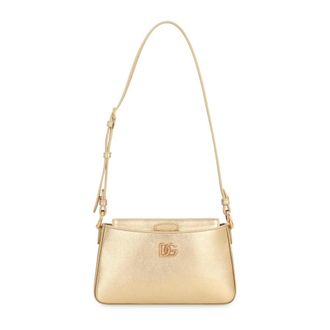 Dolce & Gabbana Tassen, Dames, Geel, ONE Size, Leer, Laminated Calfskin Phone Bag