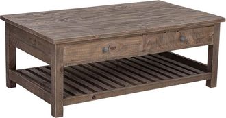 Wanderlust Deco Mesa De Centro De Madera Marr&oacute;n 120x70x45h Cm