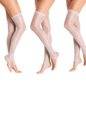 Lechery 3-Pack Womens Fashion Colored Stirrup Thigh High Stockings in Grey at Nordstrom, Size Large/x-Large