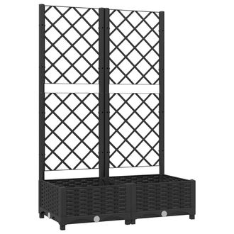 vidaXL Jardinera Con Enrejado Pp Negro 80x40x121,5 Cm Vidaxl