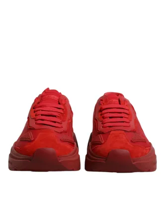 Dolce & Gabbana Red Leather Daymaster Low Top Sneakers Mens Shoes (Pre-Owned)