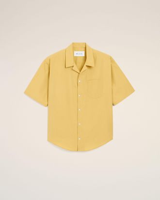 Ami Yellow Cotton Short Sleeve Camp Collar Boxy Shirt Yellow - XXL - Unisex