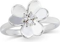 Savvy Cie Jewels Clover Sterling Silver Ring in White at Nordstrom Rack, Size 10