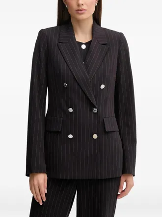 DKNY pinstripe double-breasted blazer - women - Fabric - 40 - Black