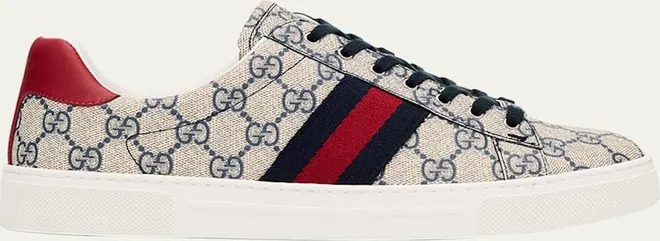 Ace Monogram Canvas Low-Top Sneakers