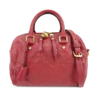 Louis Vuitton Speedy Bandouliere Monogram Empreinte Leather Red Leather Handbag (Pre-Owned)
