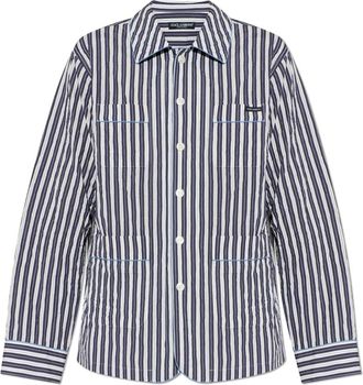 Dolce & Gabbana Overhemd met gekreukte look - Heren - Casual Overhemden - Blauw - L - Overhemden