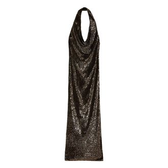 Patrizia Pepe Abito Lungo con Paillettes - - Dresses - Donna - Nero - M